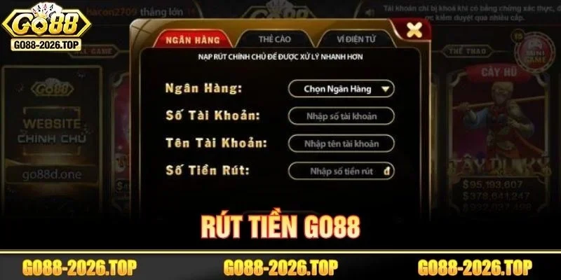 Người chơi có thể rút thưởng 24/7 tại sân chơi GO88.